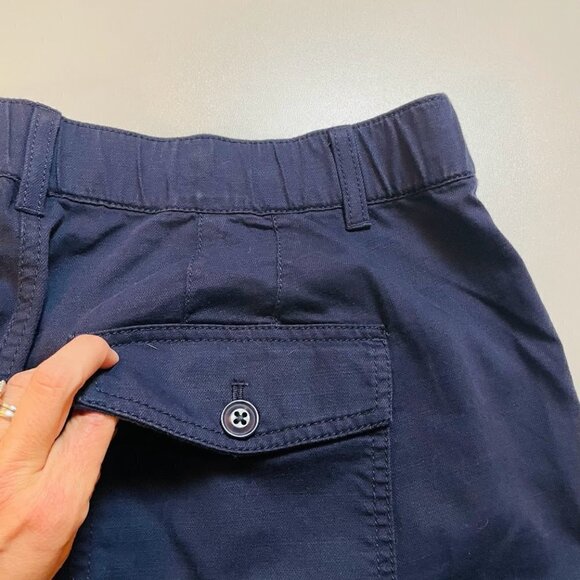 NWT Talbots Pant Trouesr High Waist Straight Leg Cargo Cropped Navy Blue Utility - Picture 7 of 14